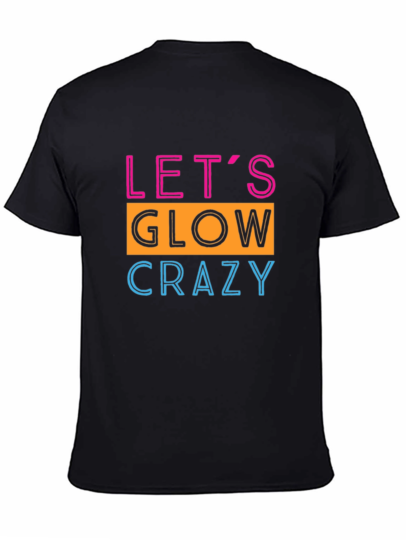 Camiseta Negra con Diseño Neón Lets Glow Crazy