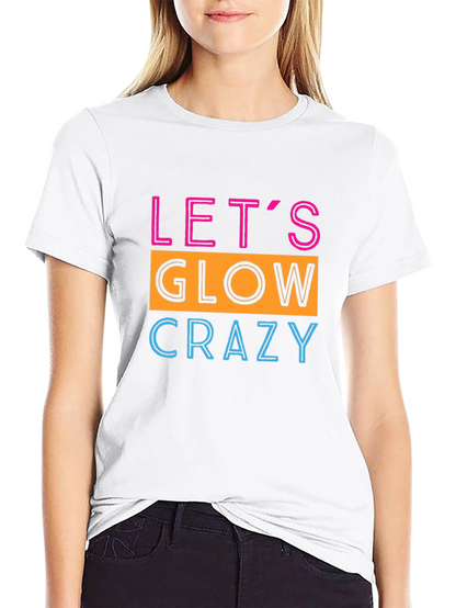 Camiseta Negra con Diseño Neón Lets Glow Crazy