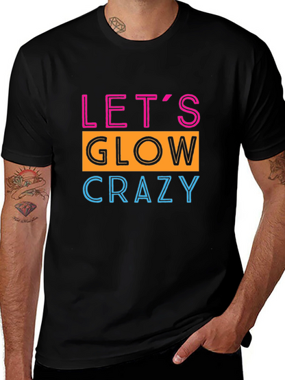Camiseta Negra con Diseño Neón Lets Glow Crazy