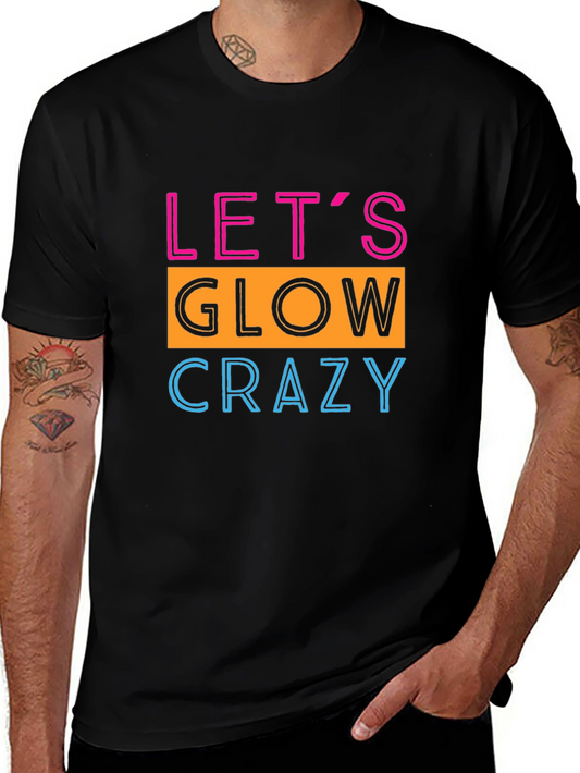 Camiseta Negra con Diseño Neón Lets Glow Crazy