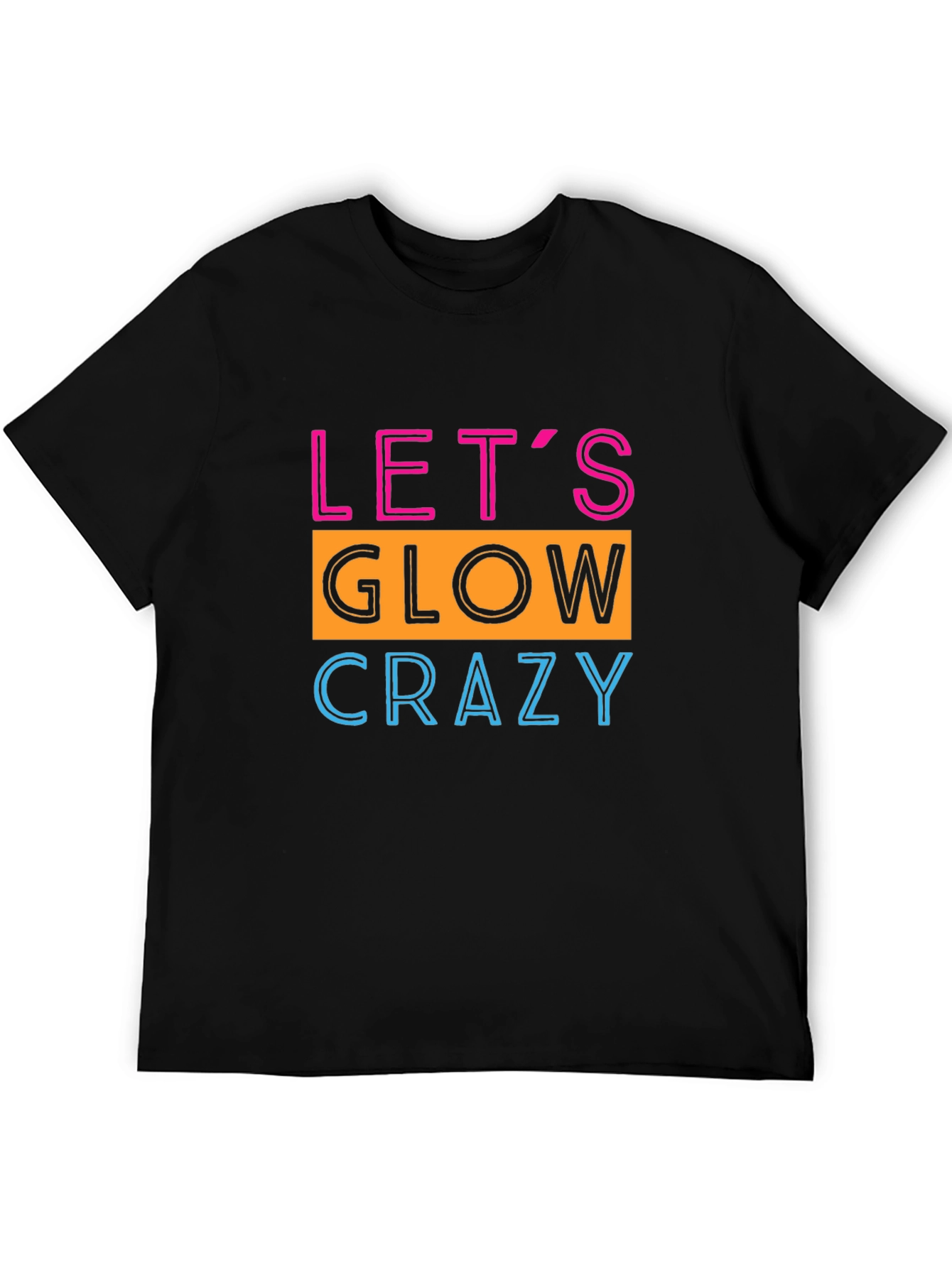 Camiseta Negra con Diseño Neón Lets Glow Crazy