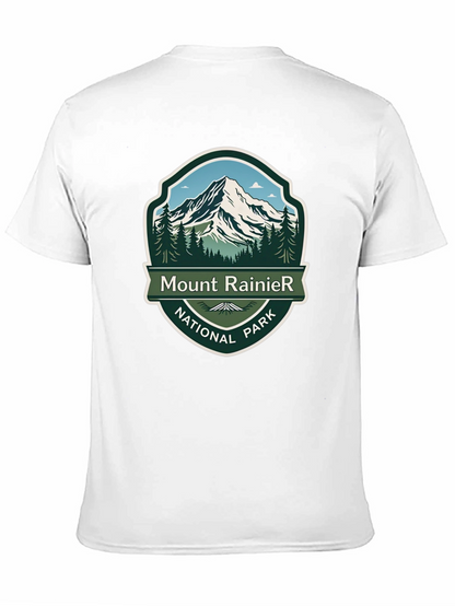 Camiseta Negra Mount Rainier National Park para Hombre