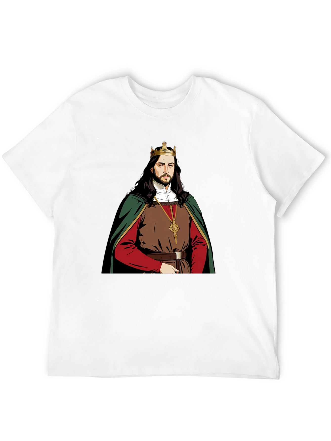 Camiseta Negra con Diseño de Rey Medieval