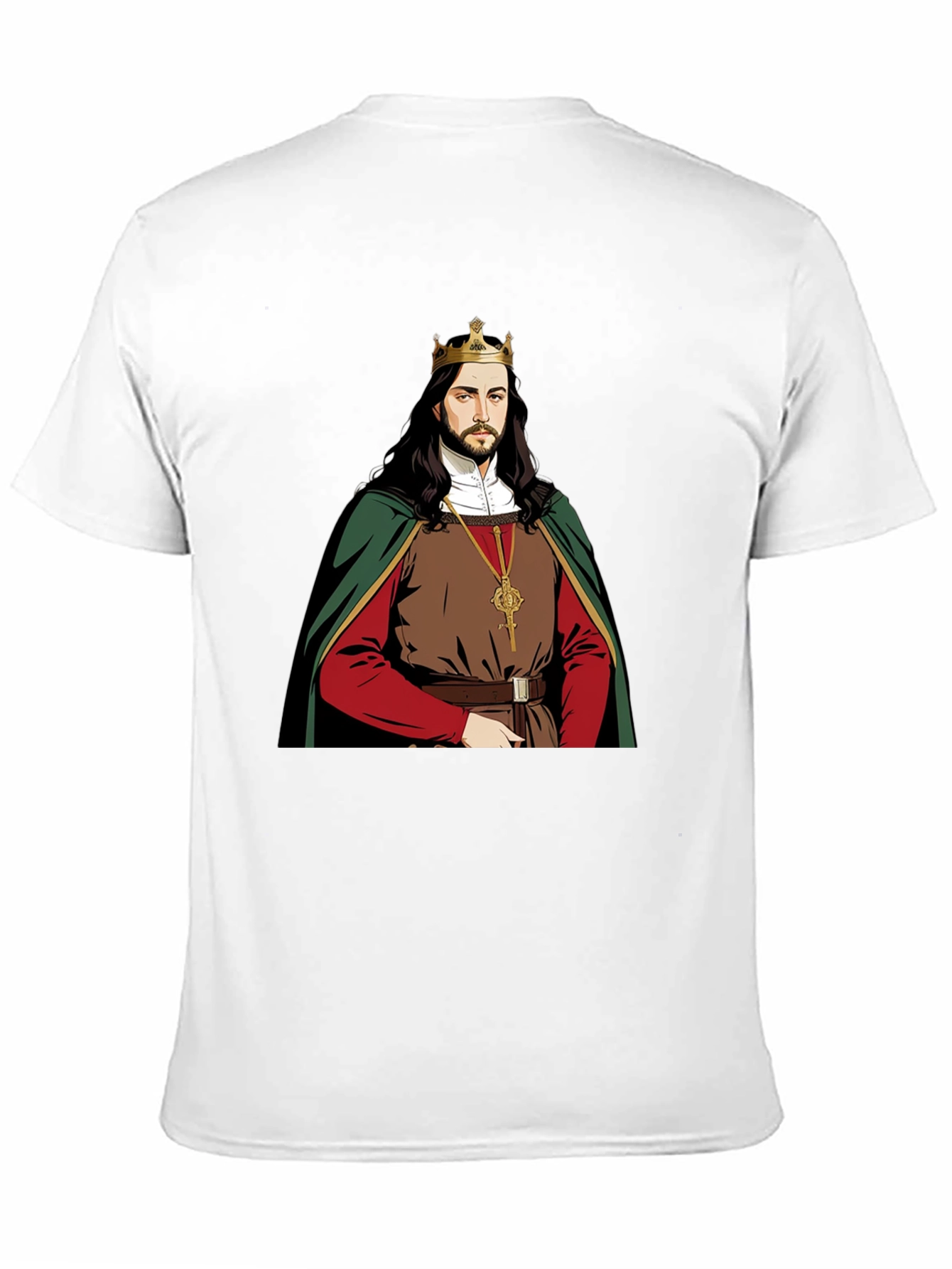 Camiseta Negra con Diseño de Rey Medieval