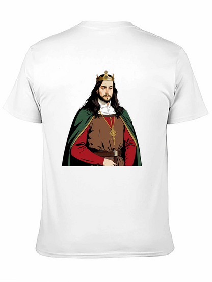 Camiseta Negra con Diseño de Rey Medieval