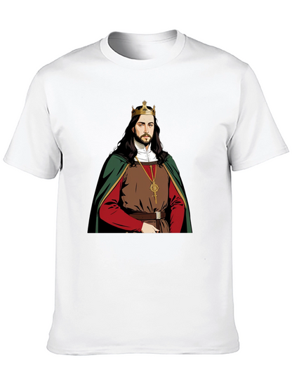 Camiseta Negra con Diseño de Rey Medieval
