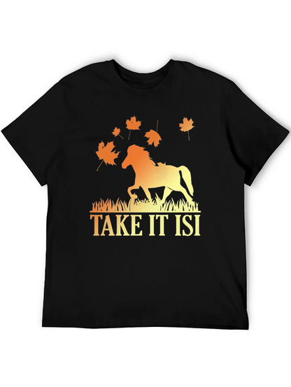 Camiseta Hombre Diseño Caballo Otoñal