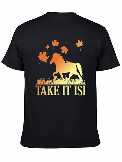 Camiseta Hombre Diseño Caballo Otoñal