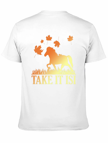 Camiseta Hombre Diseño Caballo Otoñal