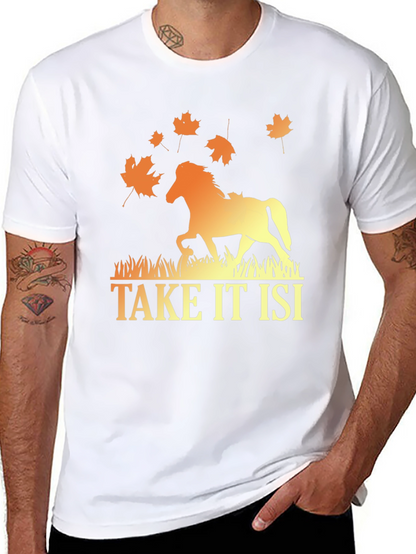 Camiseta Hombre Diseño Caballo Otoñal