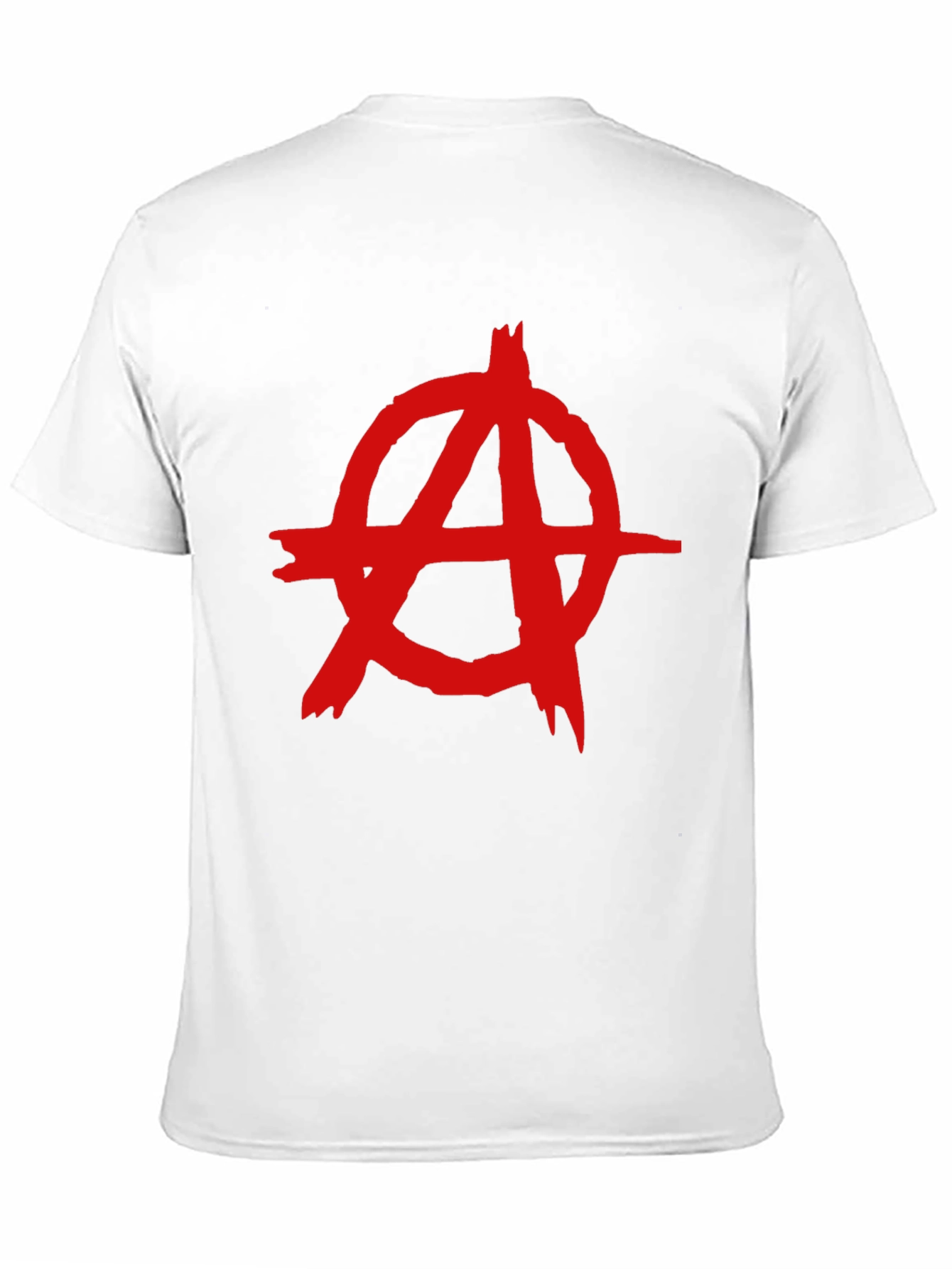 Camiseta Negra con Símbolo Anarquista Rojo