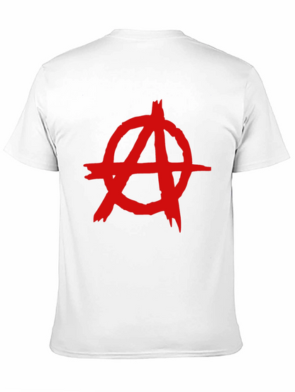 Camiseta Negra con Símbolo Anarquista Rojo