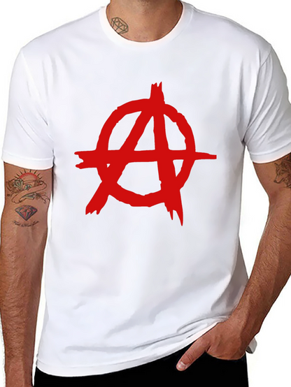 Camiseta Negra con Símbolo Anarquista Rojo