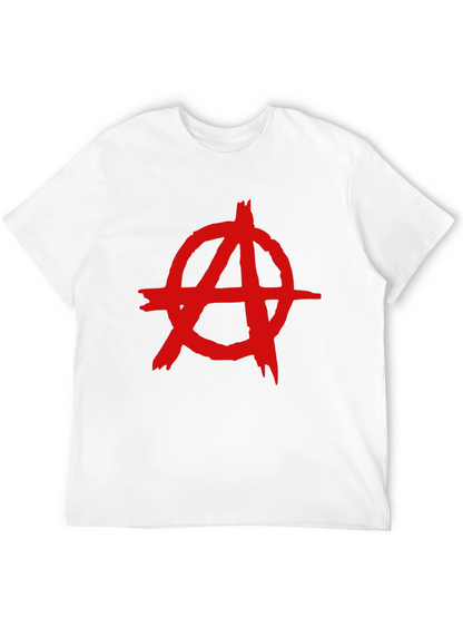 Camiseta Negra con Símbolo Anarquista Rojo