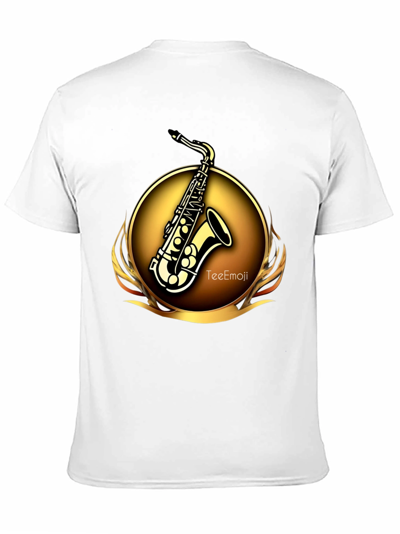 Camiseta Negra Saxofón Dorado Diseño Exclusivo