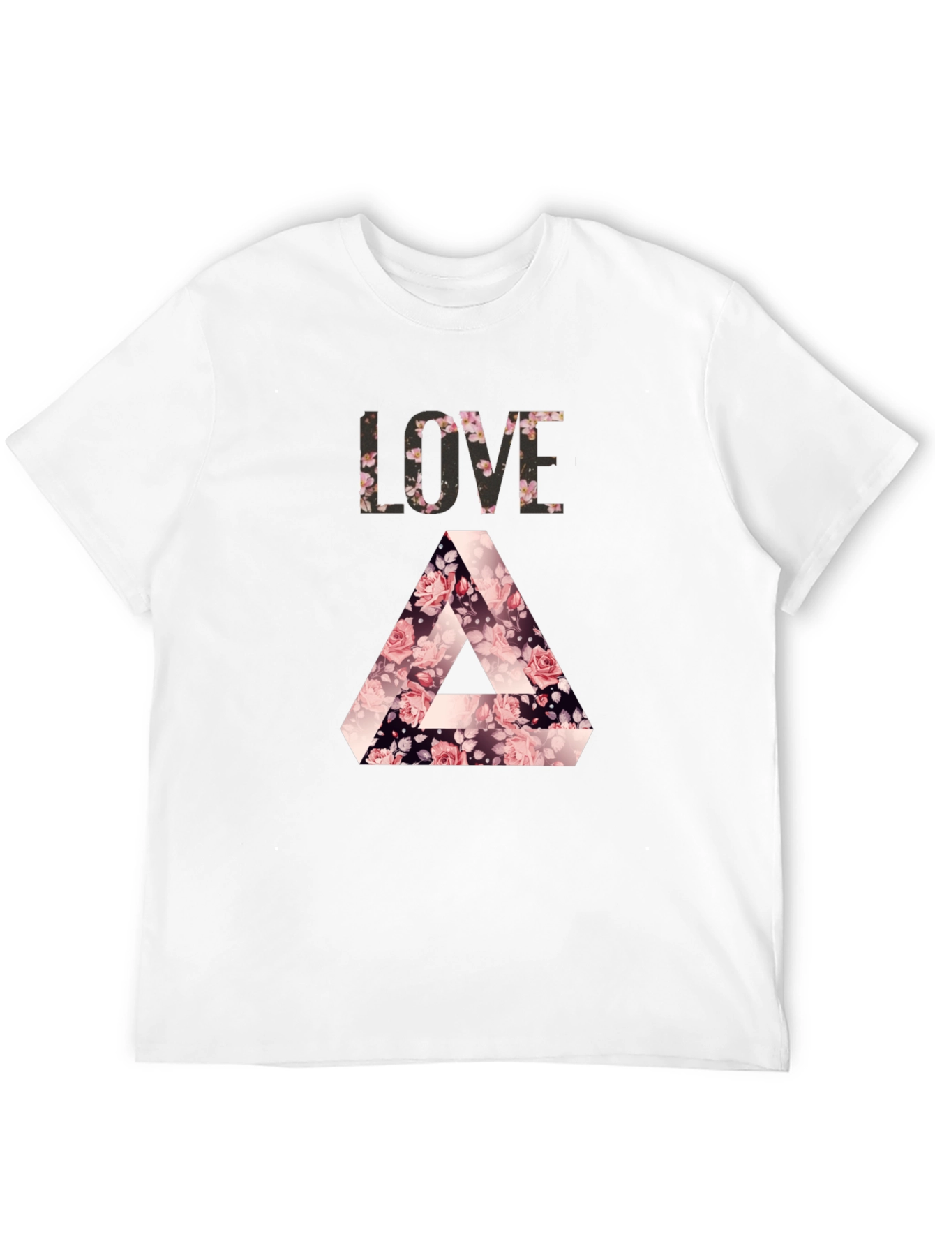 Camiseta Negra LOVE Floral Triángulo Penrose