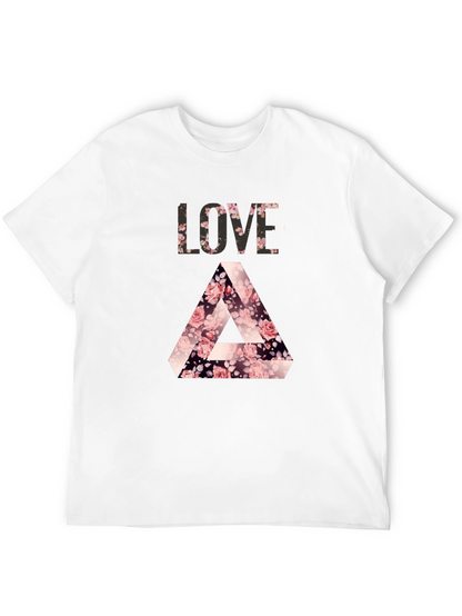 Camiseta Negra LOVE Floral Triángulo Penrose