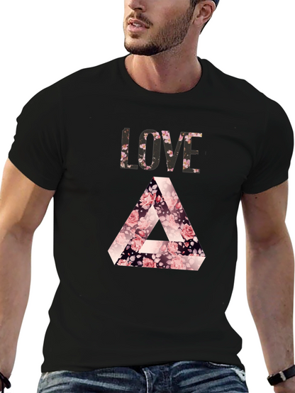 Camiseta Negra LOVE Floral Triángulo Penrose