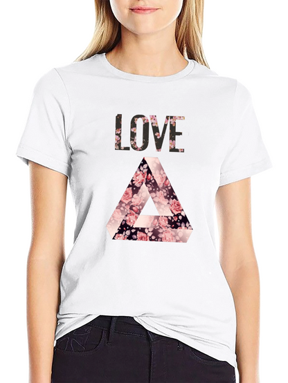 Camiseta Negra LOVE Floral Triángulo Penrose