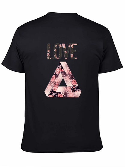 Camiseta Negra LOVE Floral Triángulo Penrose