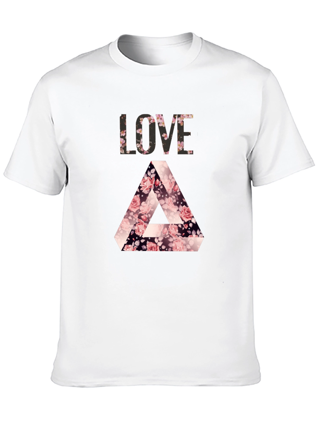 Camiseta Negra LOVE Floral Triángulo Penrose