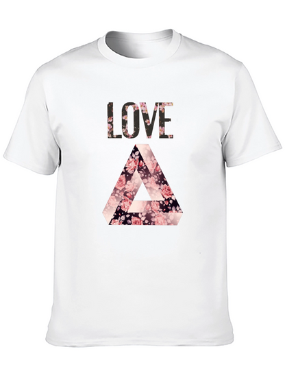 Camiseta Negra LOVE Floral Triángulo Penrose