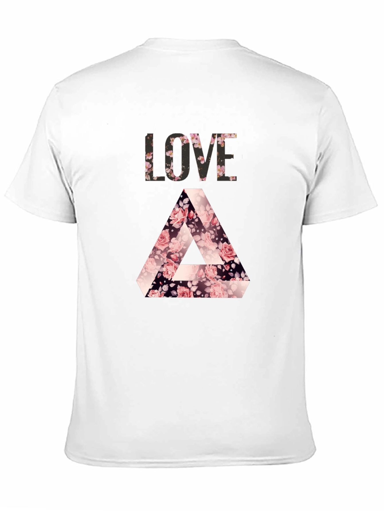 Camiseta Negra LOVE Floral Triángulo Penrose