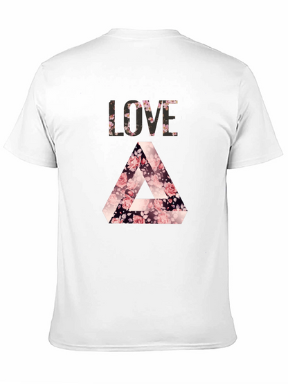 Camiseta Negra LOVE Floral Triángulo Penrose