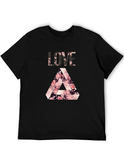 Camiseta Negra LOVE Floral Triángulo Penrose