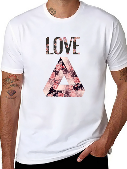 Camiseta Negra LOVE Floral Triángulo Penrose