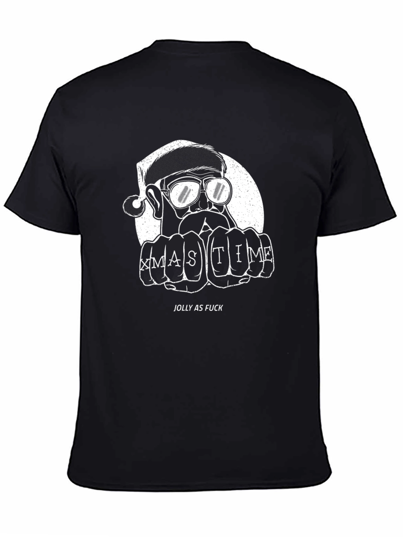 Camiseta Negra Navideña Santa Claus Jolly as Fuck