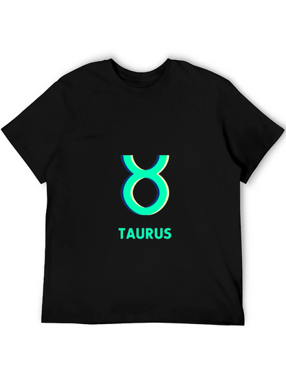 Camiseta Negra Taurus Signo Zodiacal Algodón