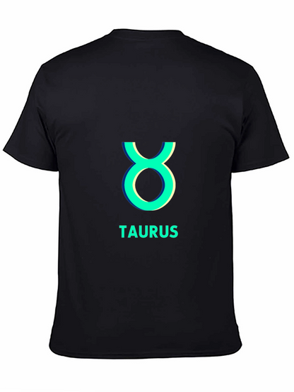 Camiseta Negra Taurus Signo Zodiacal Algodón