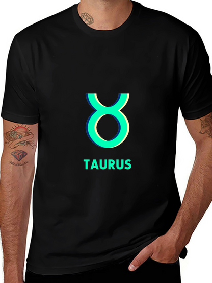Camiseta Negra Taurus Signo Zodiacal Algodón