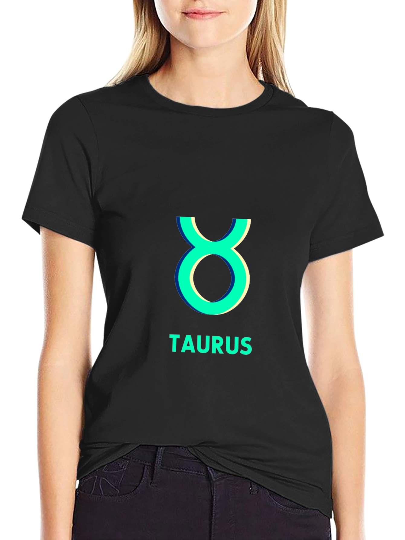 Camiseta Negra Taurus Signo Zodiacal Algodón