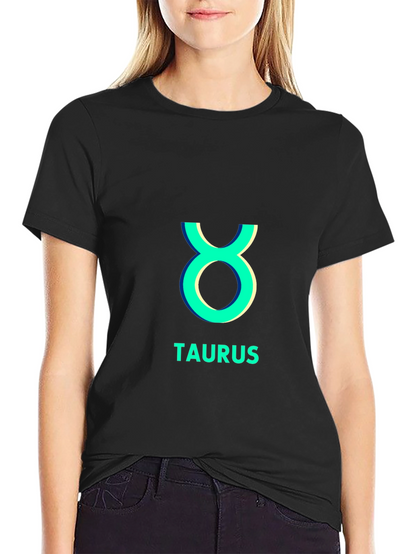Camiseta Negra Taurus Signo Zodiacal Algodón