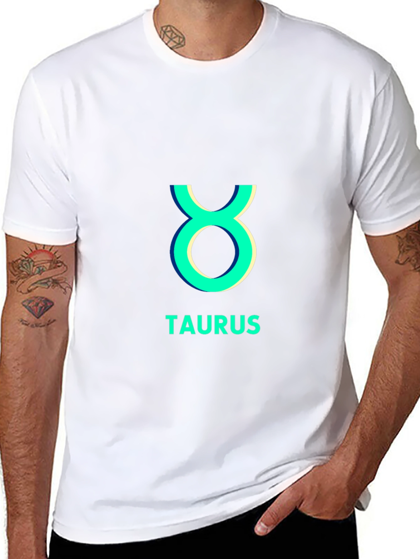 Camiseta Negra Taurus Signo Zodiacal Algodón