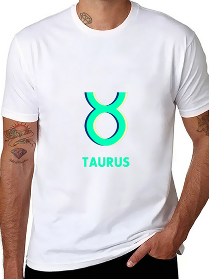 Camiseta Negra Taurus Signo Zodiacal Algodón