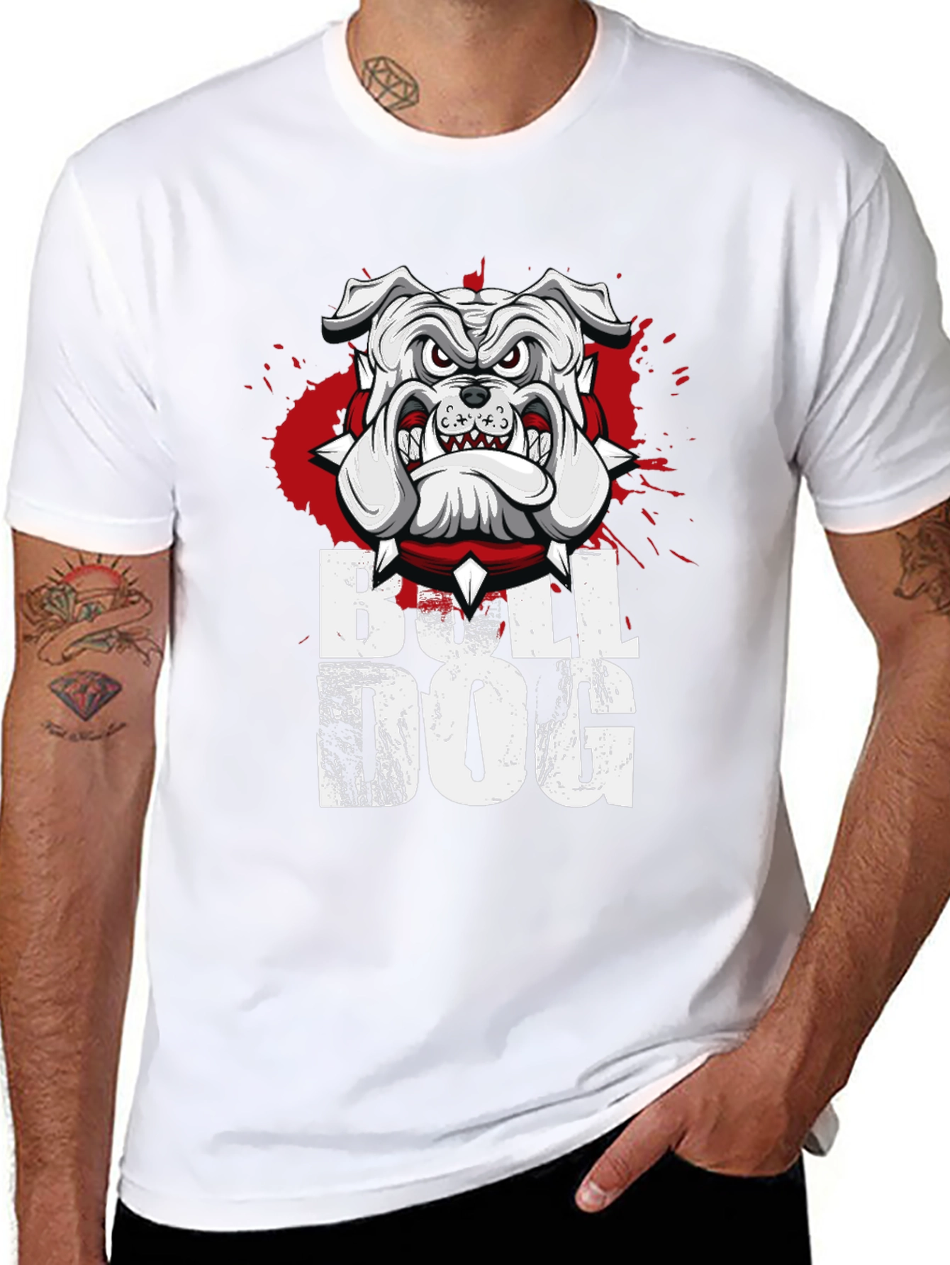 Camiseta Bulldog Inglés Diseño Gráfico Hombre