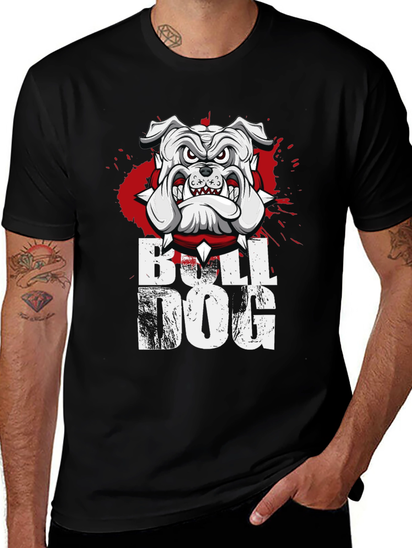 Camiseta Bulldog Inglés Diseño Gráfico Hombre