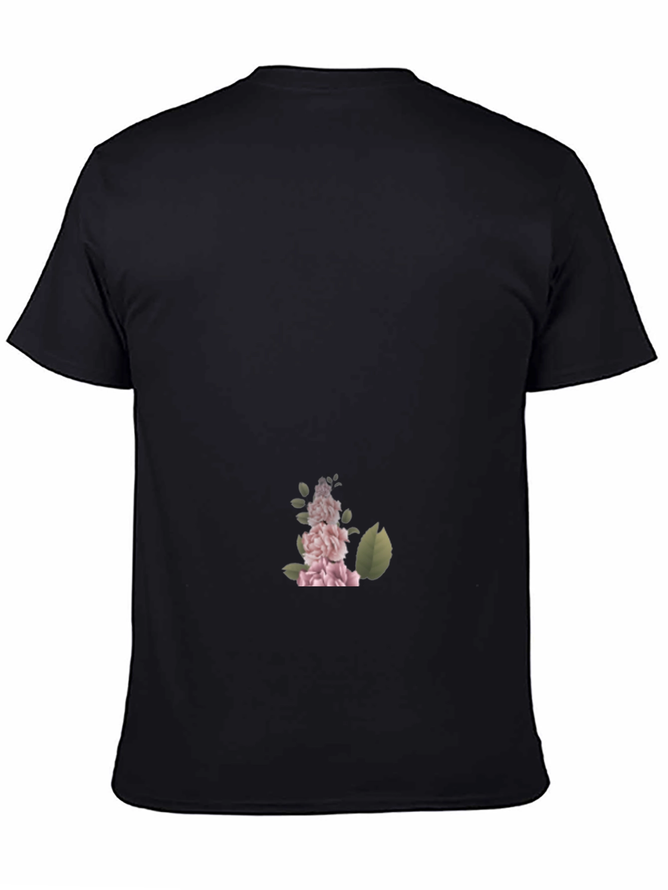 Camiseta Negra con Diseño Floral Elegante para Hombre