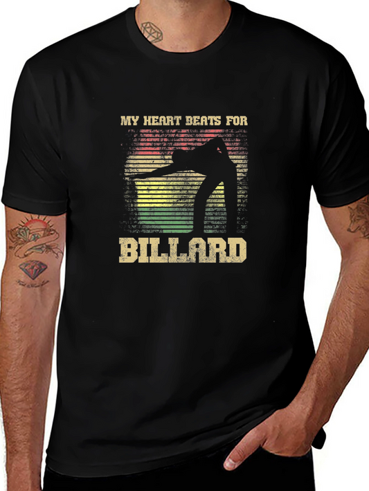 Camiseta Negra Billar - Mi Corazón Late Por El Billar