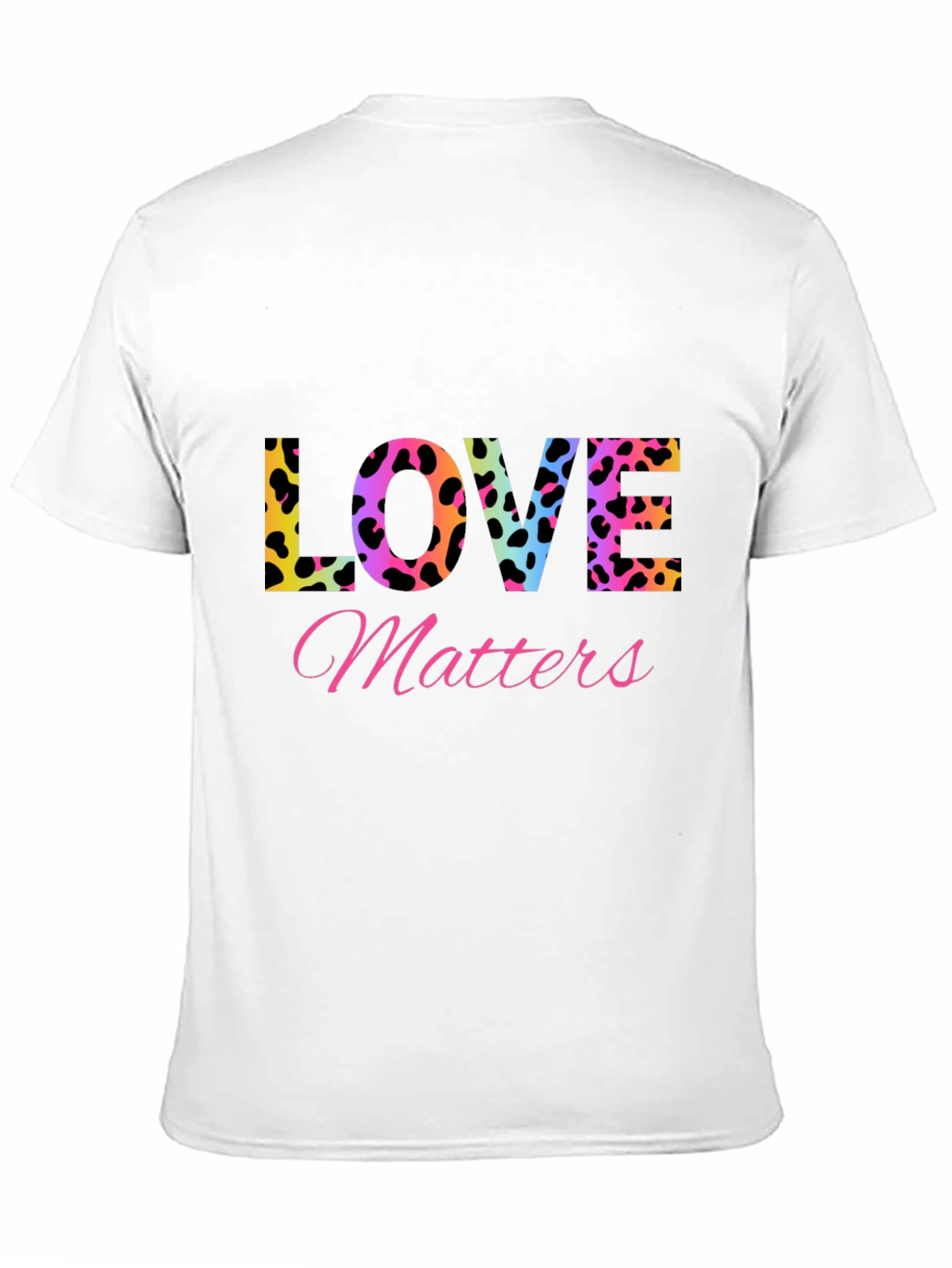 Camiseta Negra Love Matters Estampado Leopardo