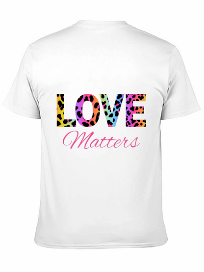 Camiseta Negra Love Matters Estampado Leopardo
