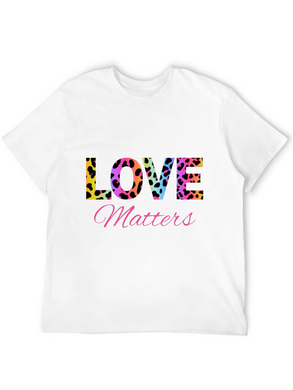 Camiseta Negra Love Matters Estampado Leopardo