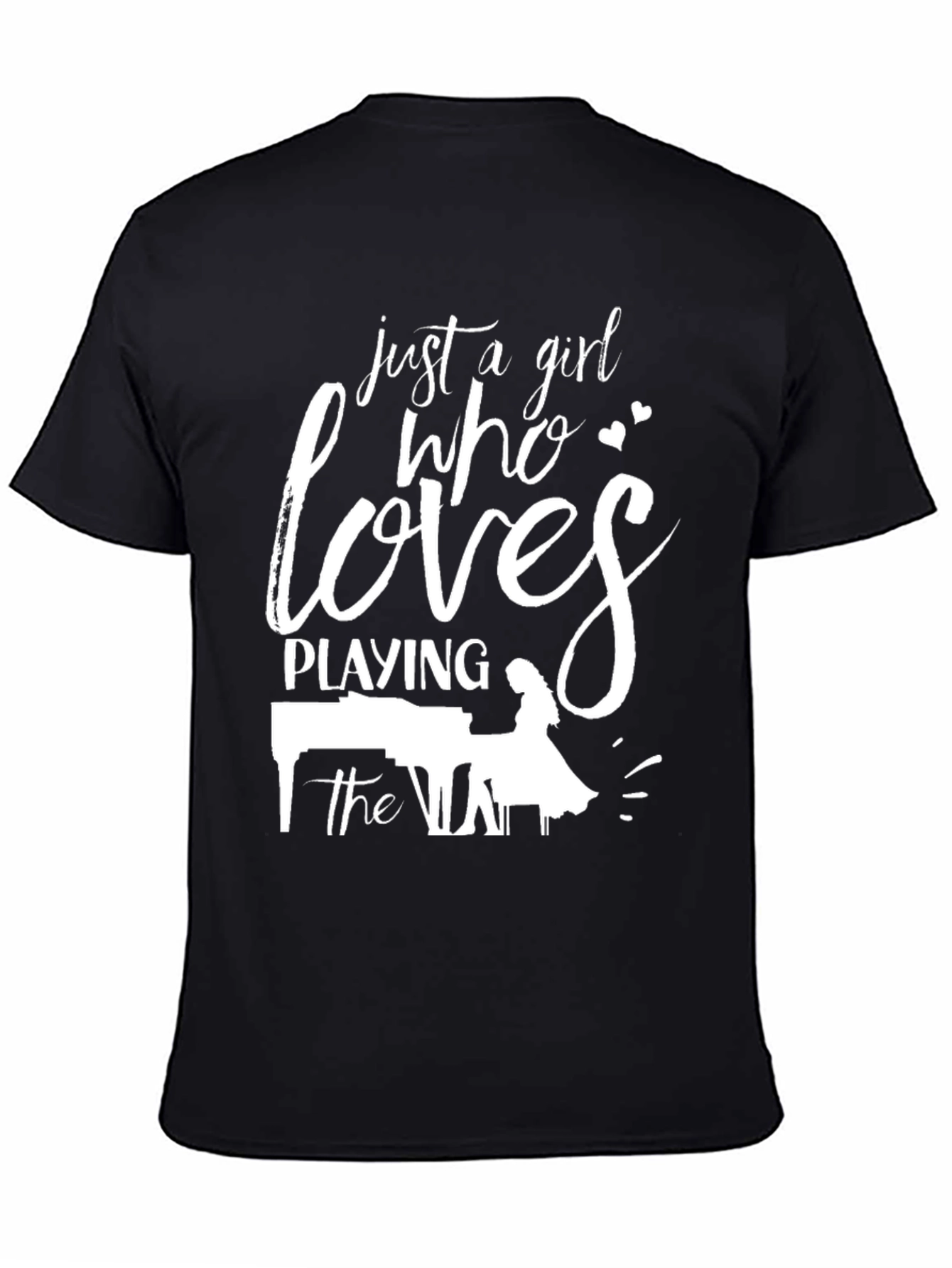 Camiseta Negra Solo Una Chica Que Ama el Piano