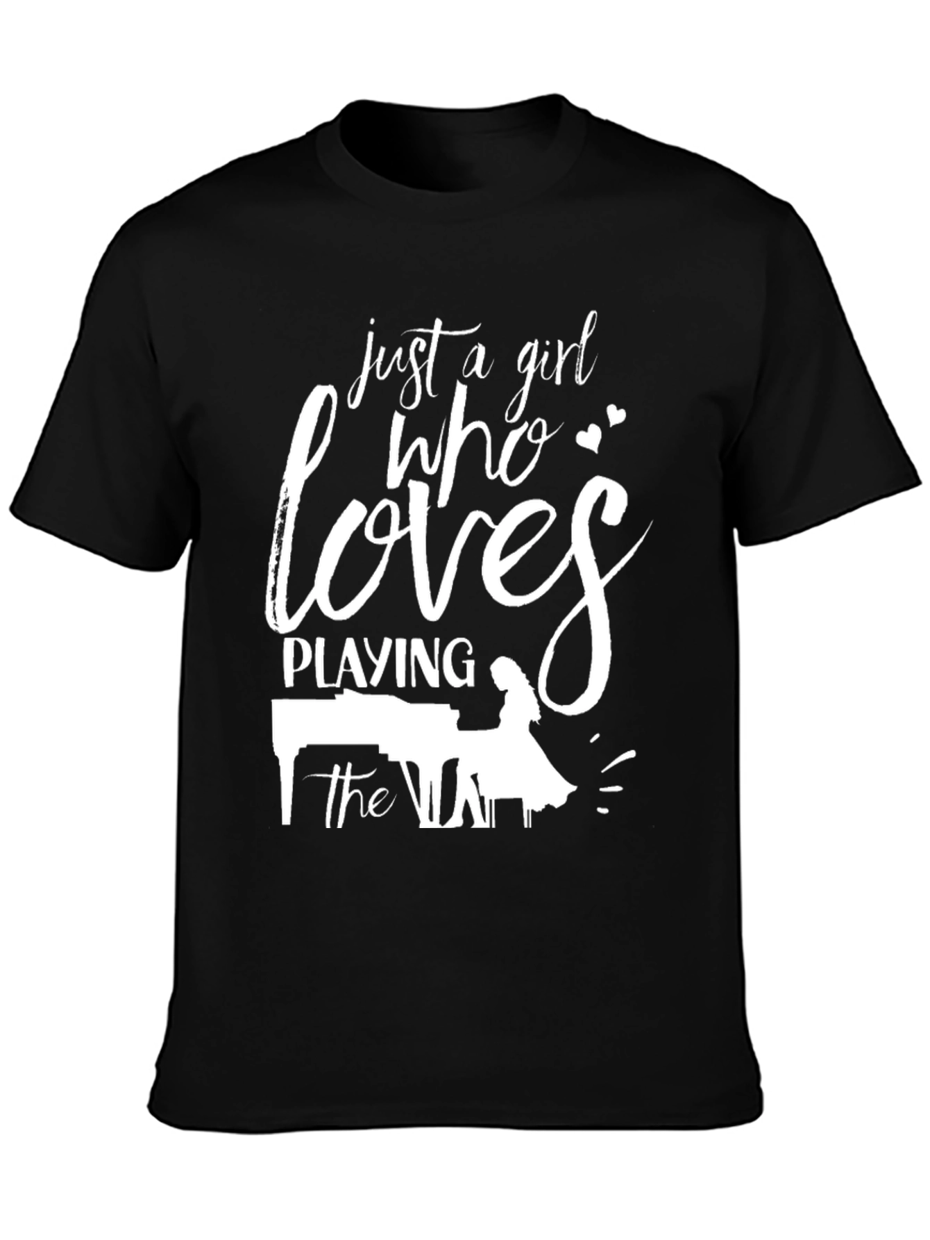 Camiseta Negra Solo Una Chica Que Ama el Piano