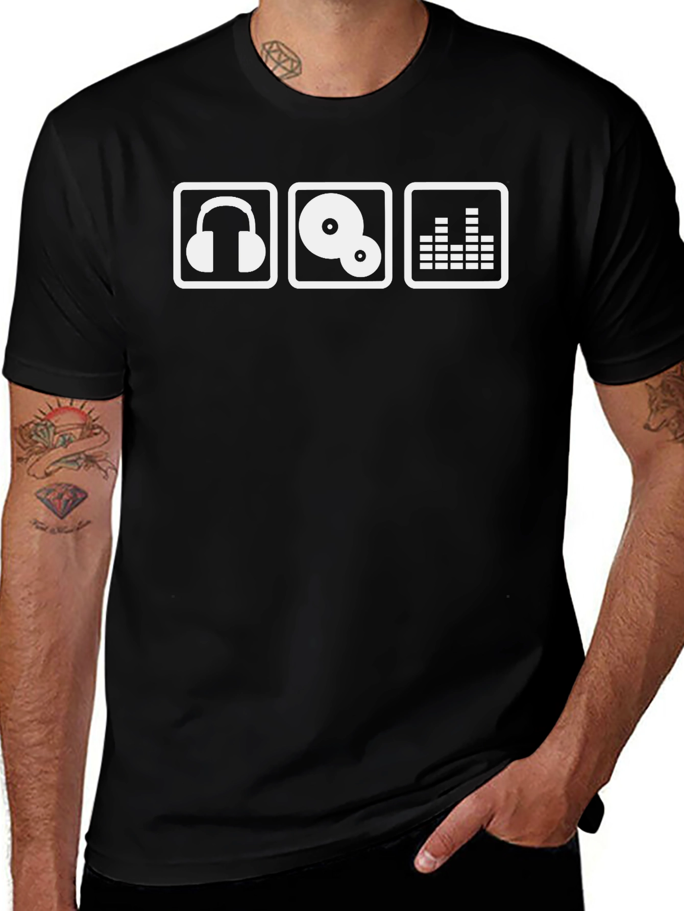 Camiseta Negra DJ Música Electrónica