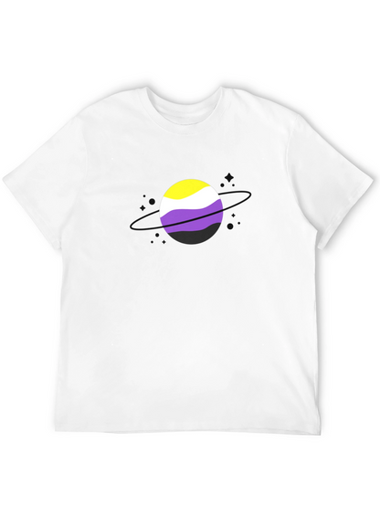 Camiseta Negra con Diseño de Bandera No Binaria