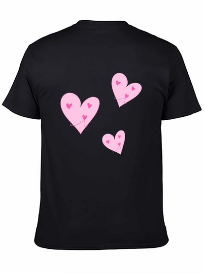 Camiseta Negra Corazones Rosas Amor